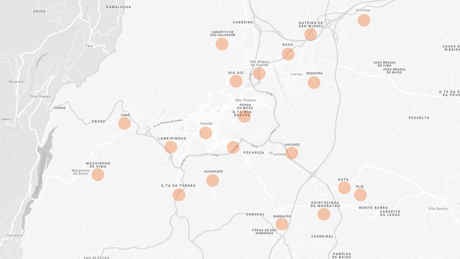 Mapa dos Locais de Entrega